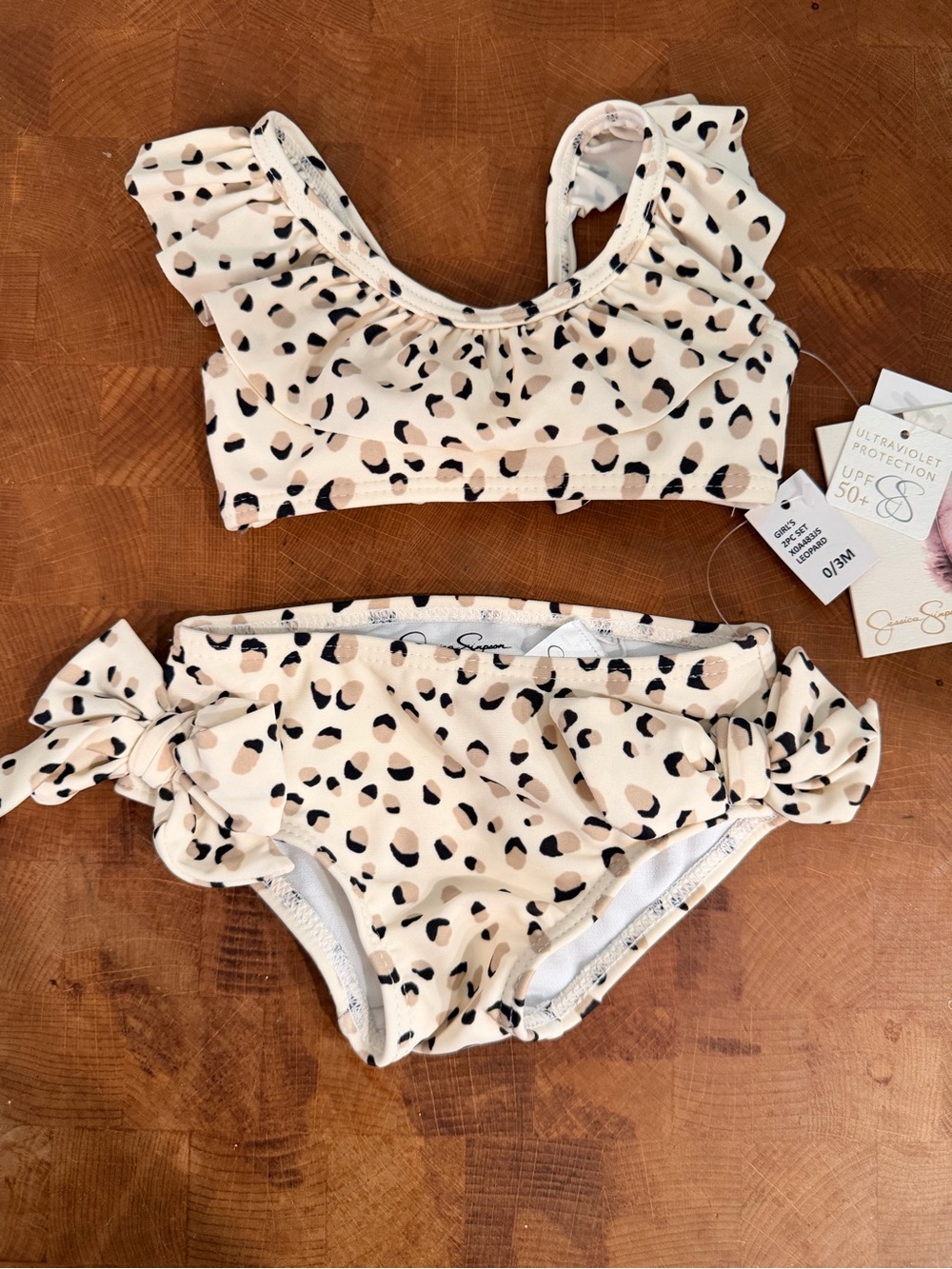 NWT Jessica Simpson Baby Girls' 0-3 months two piece Leopard print bikini
